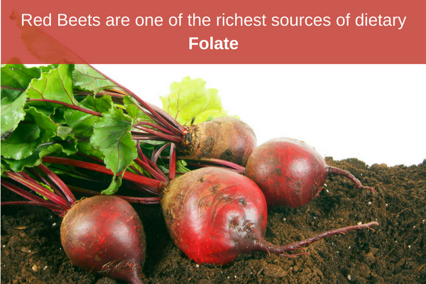 Red Beets are high in folate