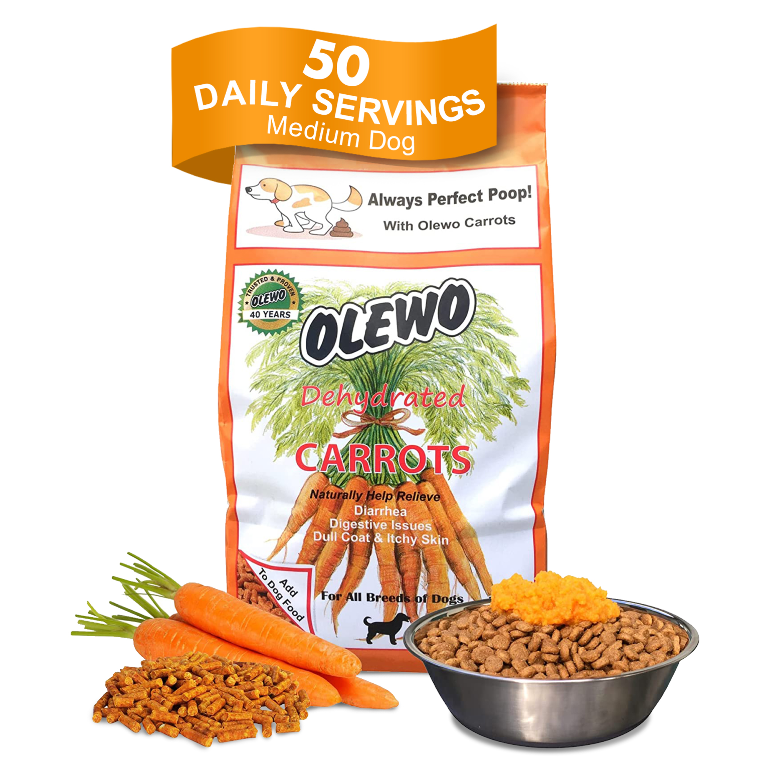Cure Dog Diarrhea Fast with Olewo Carrots for Dogs Trusted 40+ years
