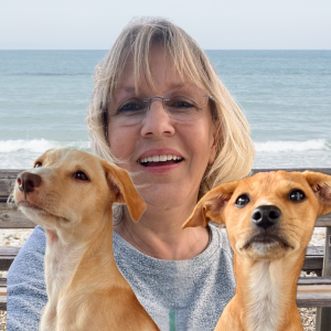Ina with rescued dogs