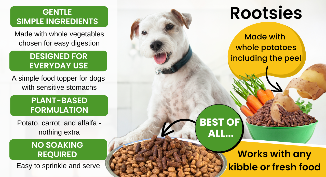 Rootsies Sensitive Stomach Dog Food Topper Benefits